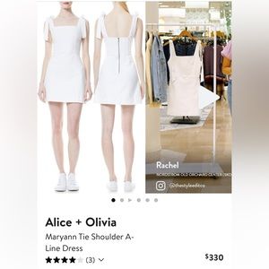 Alice + Olivia | Maryann Tie Shoulder Dress, Size 12, Color Vintage Sugar
